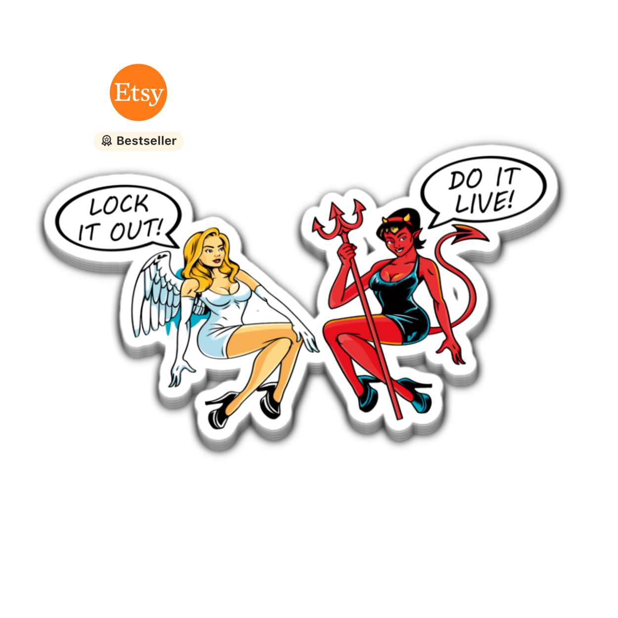 The Good and The Bad Angels Lock it or Do it Live Stickers