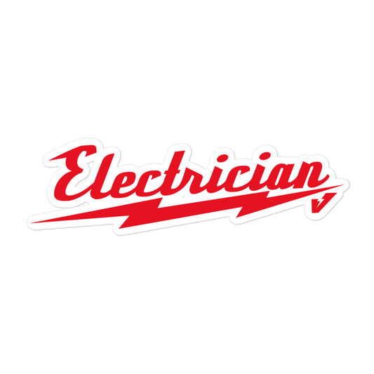 Electrician Red Font Spanish Stickers