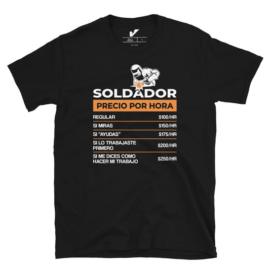 Welder Rate per Hour T-shirt Spanish