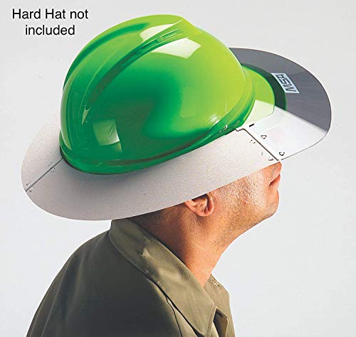 MSA 697410 V-Gard Sun Shield - Standard V-Gard Hat/Full Brim Attachment, Polyurethane Brim Extender, Smoke-Tinted Lexan, Added Sun & Heat Protection, Reusable & Replaceable Hard Hat Accessory
