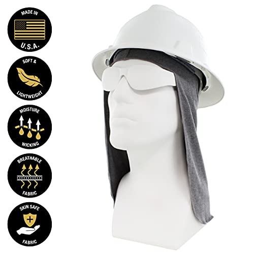 Benchmark FR Flame Resistant FR Hard Hat Liner, Sun Shade, One Size Light Gray
