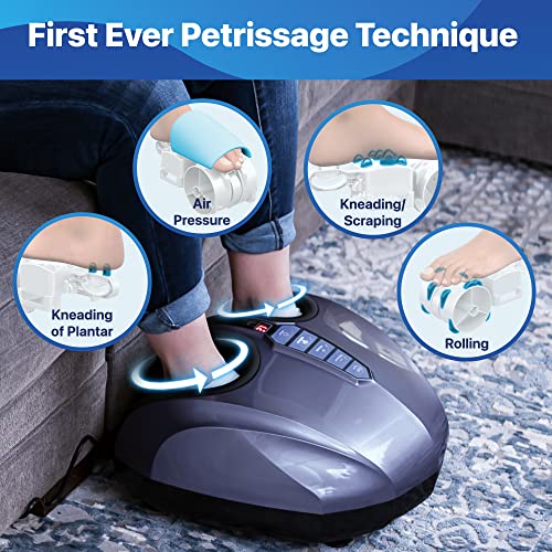 MIKO Foot Massager Machine with Deep-Kneading, Compression, Shiatsu, and Heat for Plantar Fasciitis, Neuropathy, Fits up to Men Size 13