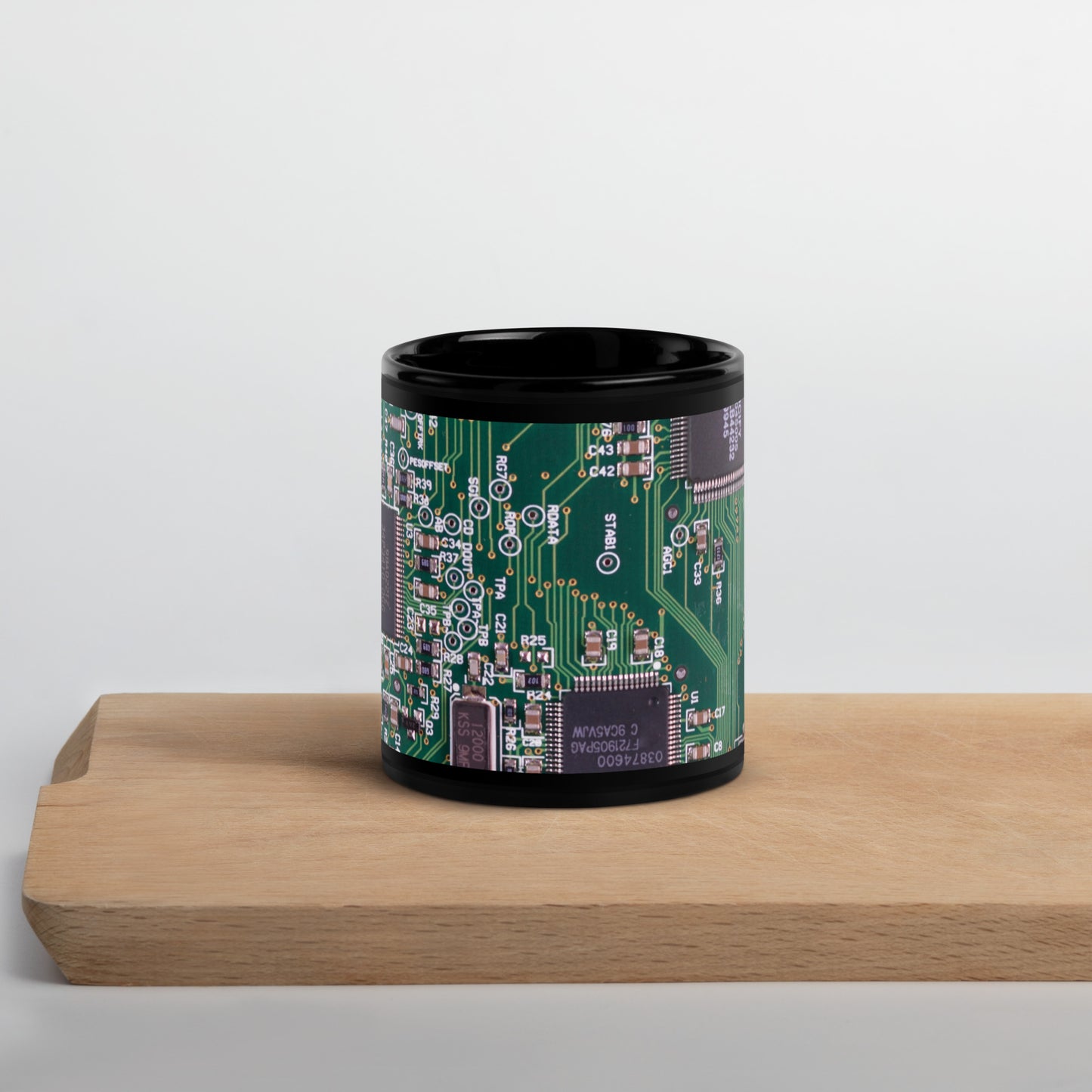 Placa de circuito Taza negra brillante