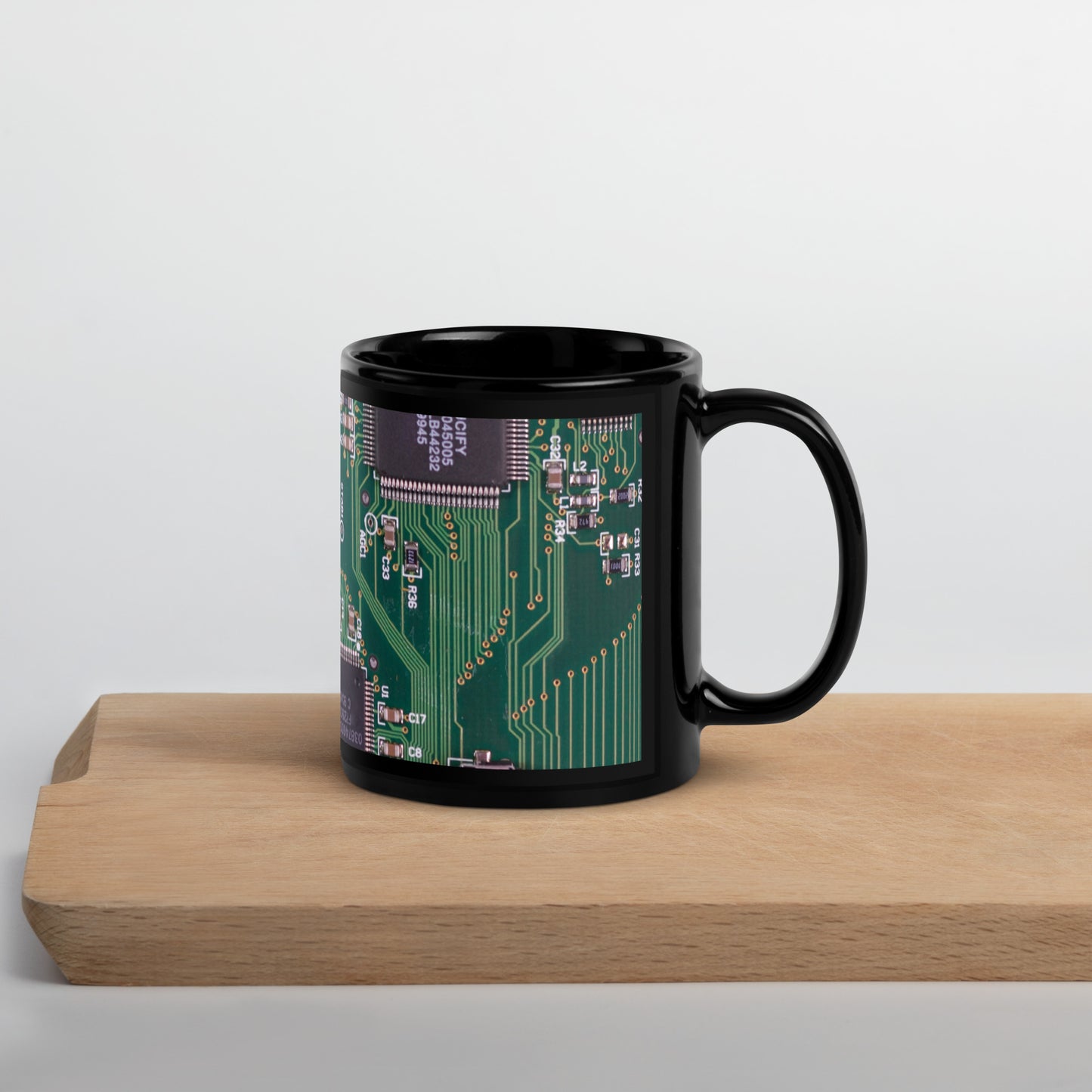 Placa de circuito Taza negra brillante
