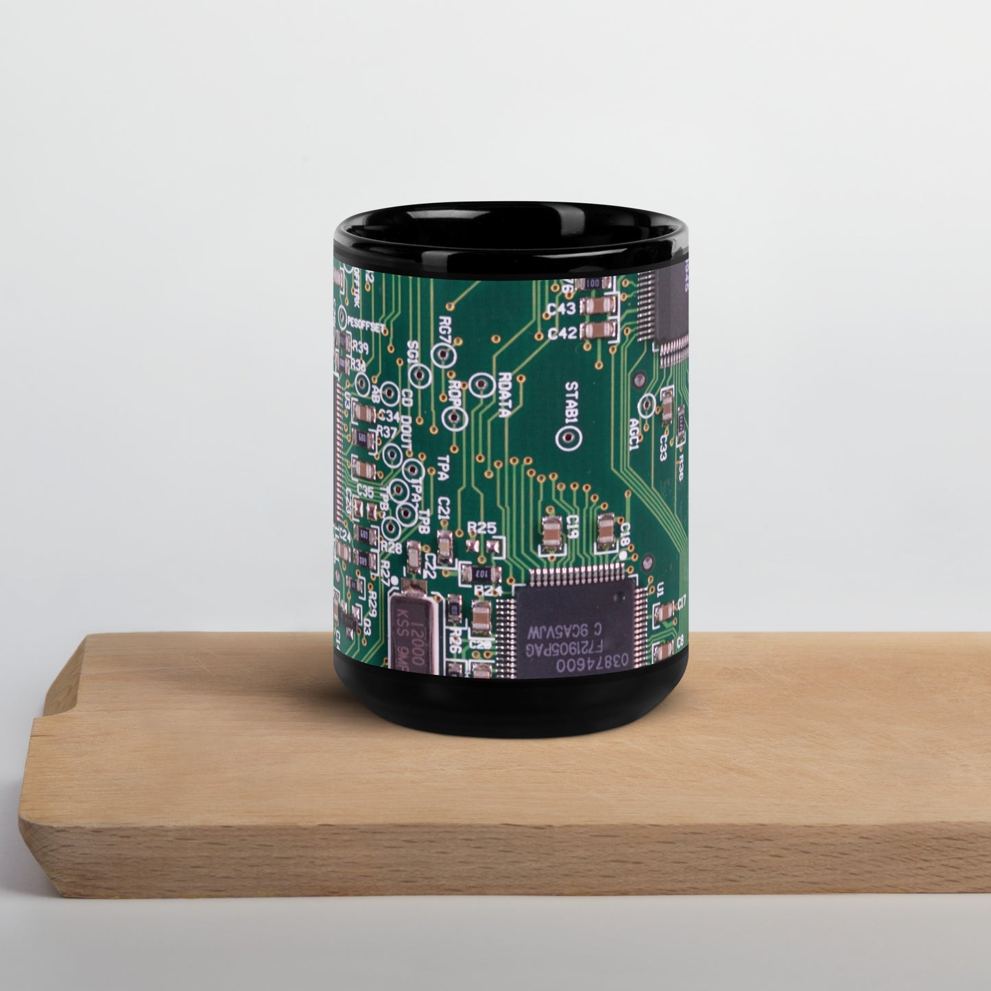 Placa de circuito Taza negra brillante