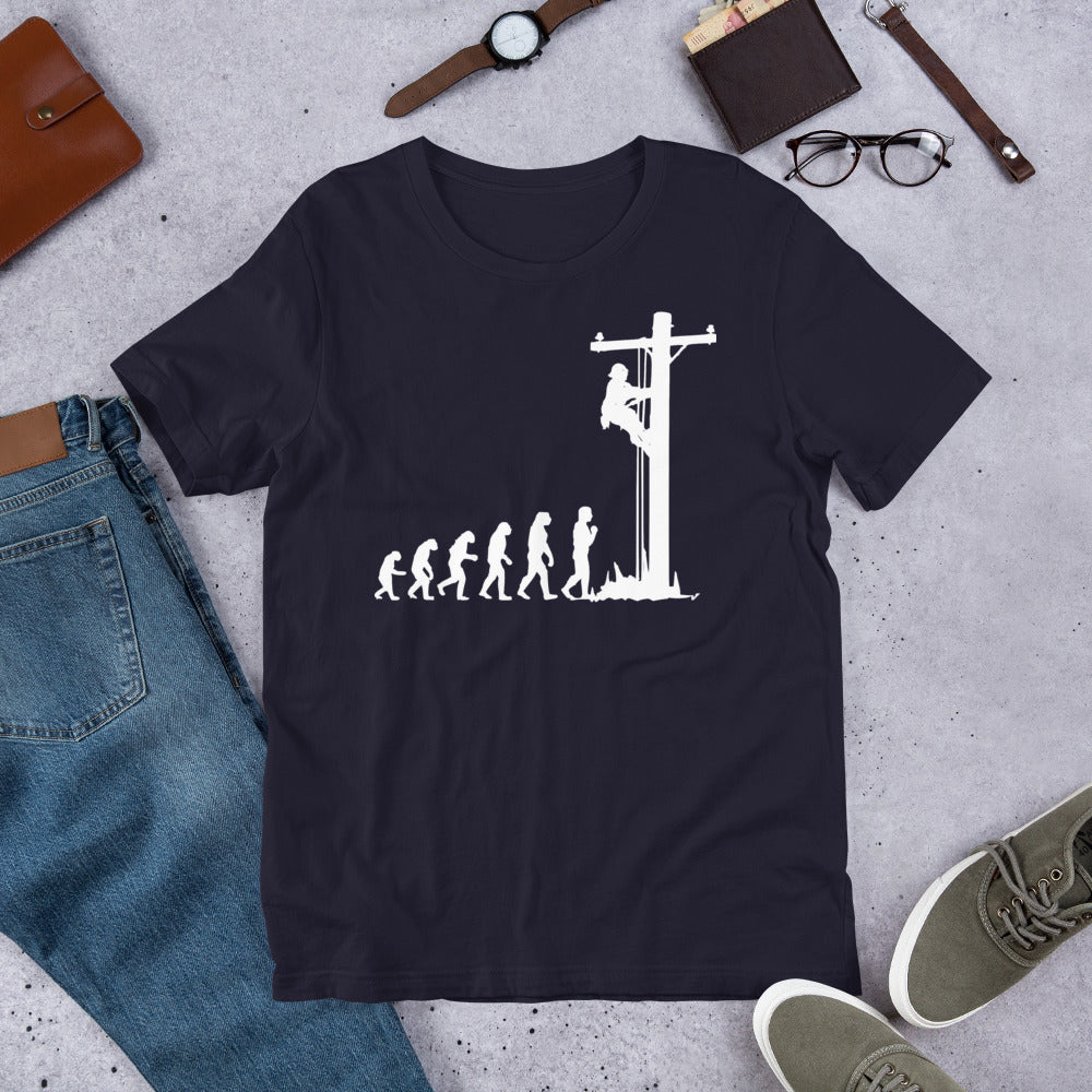Camiseta unisex de manga corta Evolución Celador de Líneas