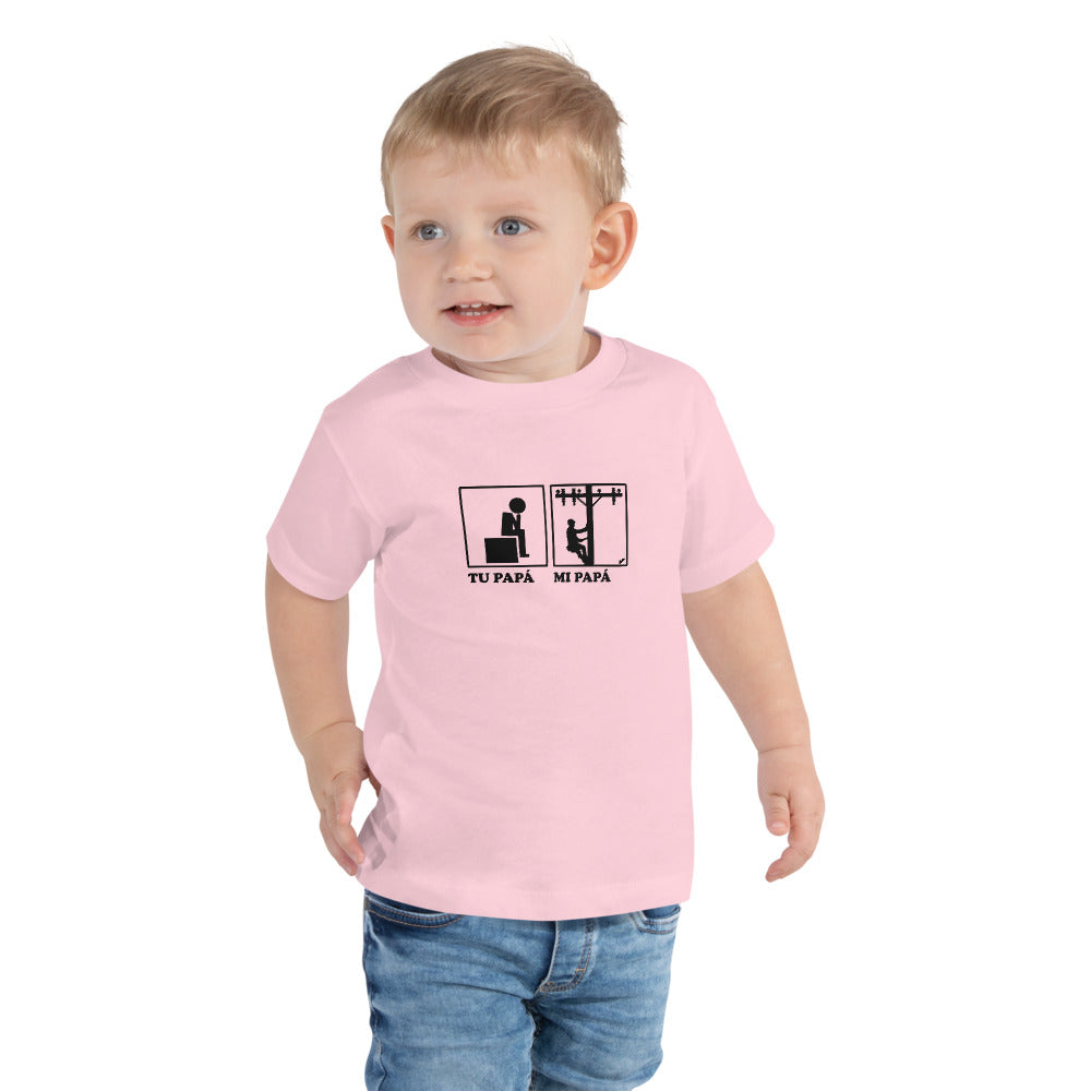 Tu Papá, Mi Papá Celador de Líneas Camiseta de manga corta para niños pequeños