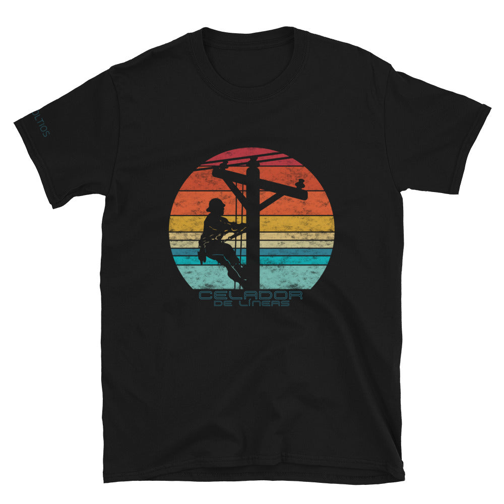 Camiseta unisex Atardecer Celador Líneas