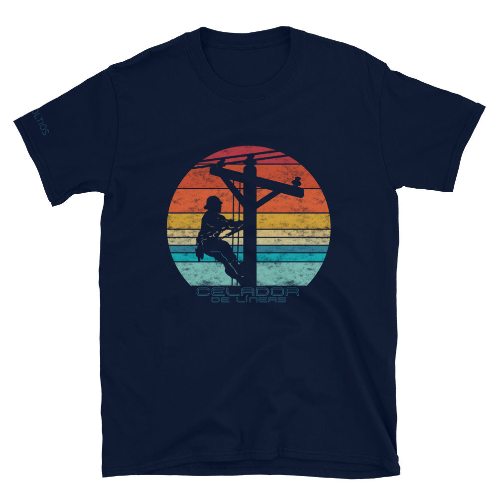 Camiseta unisex Atardecer Celador Líneas
