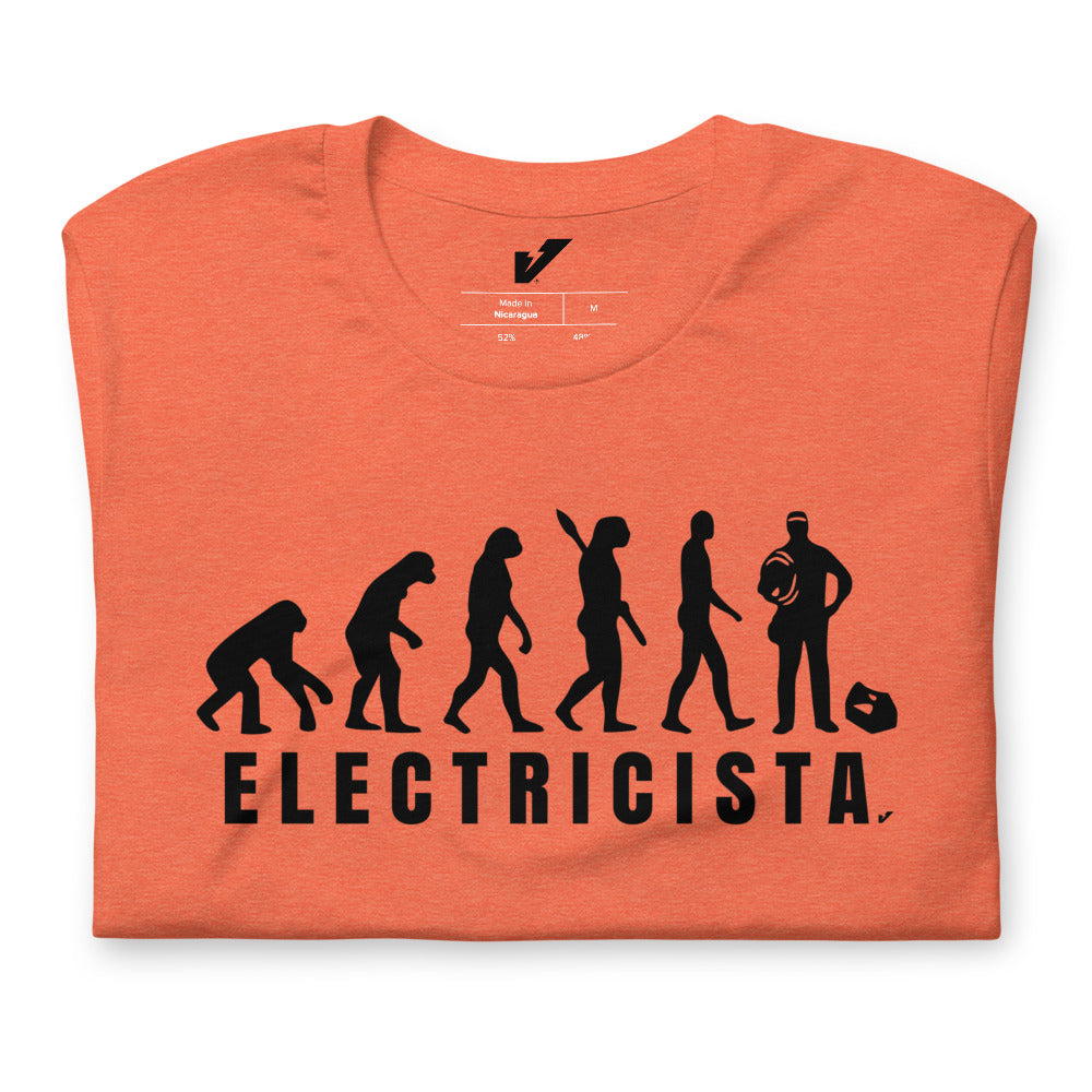 CAMISETA UNISEX MANGA CORTA EVOLUCIÓN DEL ELECTRICISTA BLK