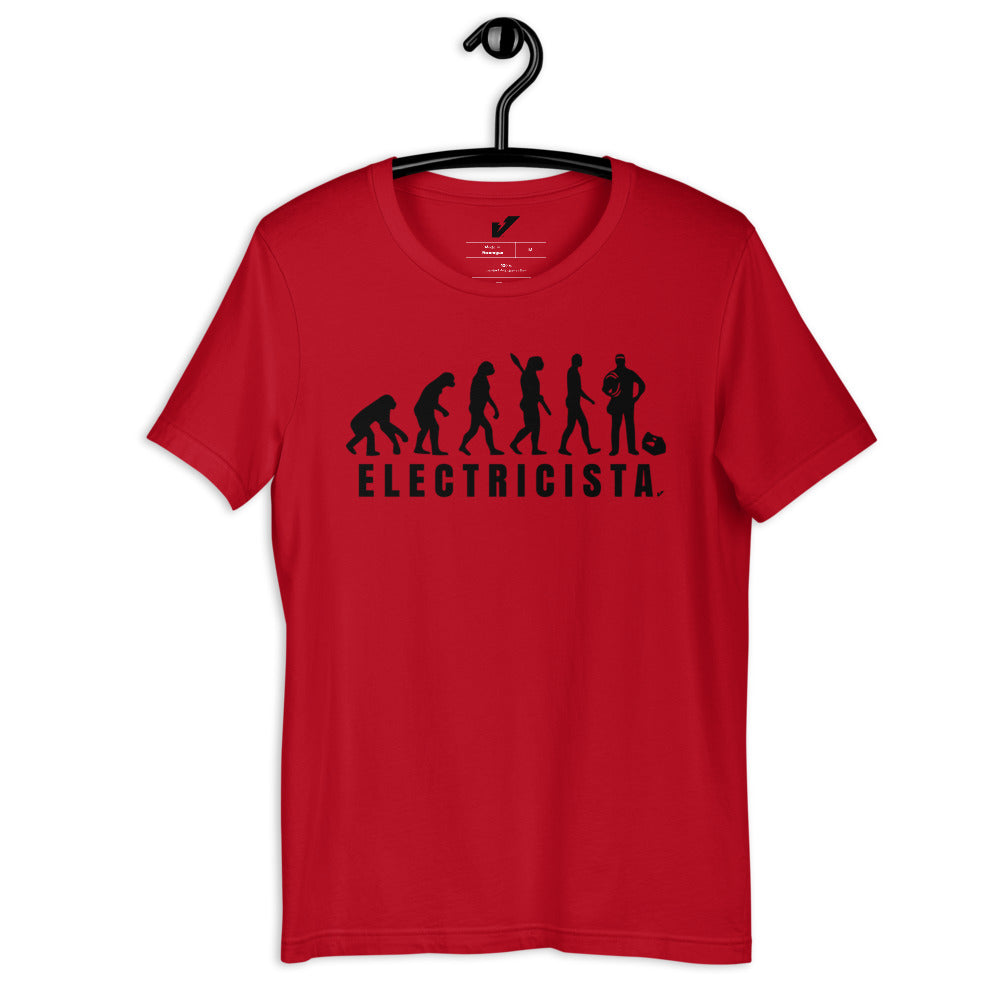 CAMISETA UNISEX MANGA CORTA EVOLUCIÓN DEL ELECTRICISTA BLK
