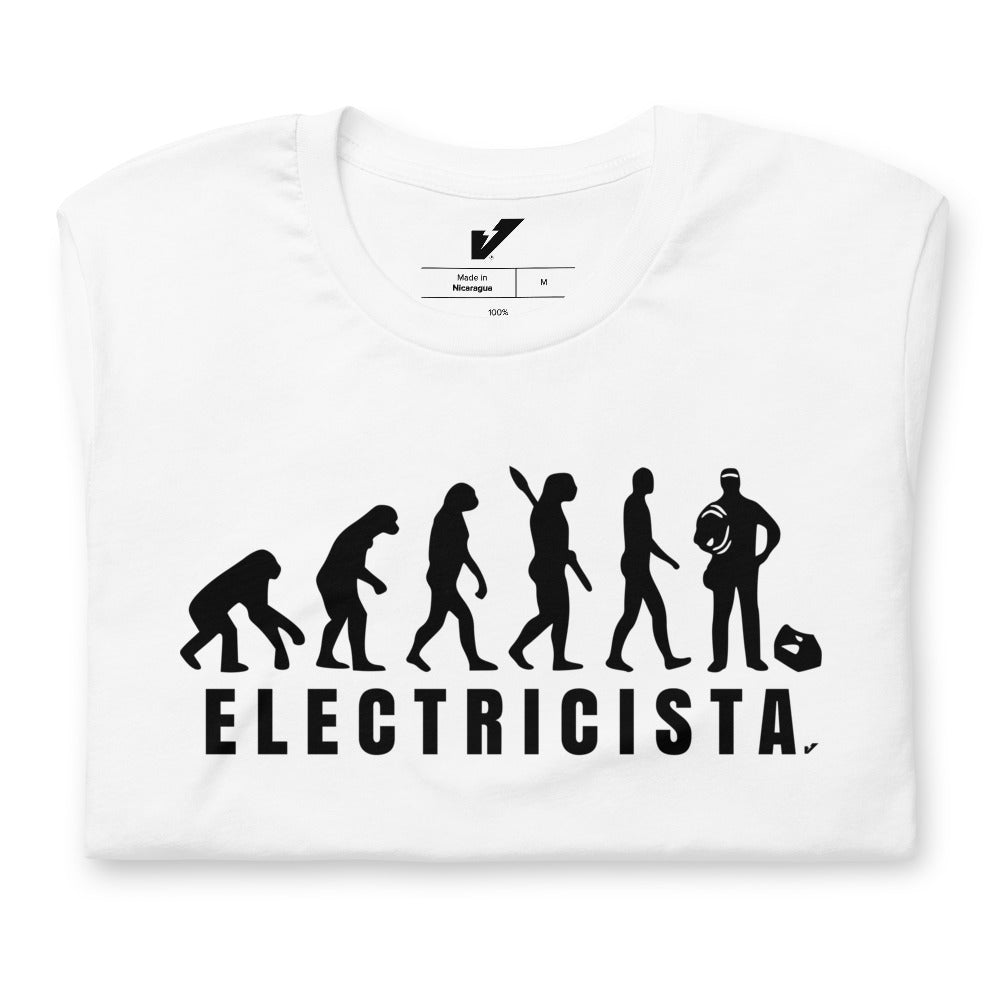 CAMISETA UNISEX MANGA CORTA EVOLUCIÓN DEL ELECTRICISTA BLK