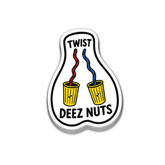 Twist Deez Nuts Sticker 4 Inch Decal