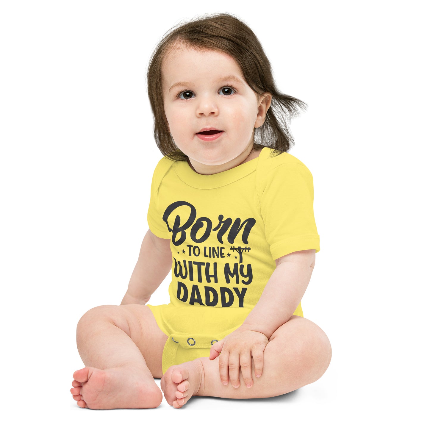 Born to Line with Daddy Baby short sleeve one piece