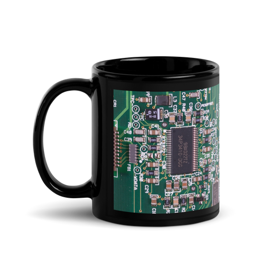 Circuit Board Black Glossy Mug