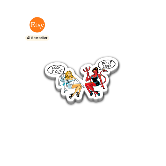 The Good and The Bad Angels Lock it or Do it Live Stickers 3 Inch Decal