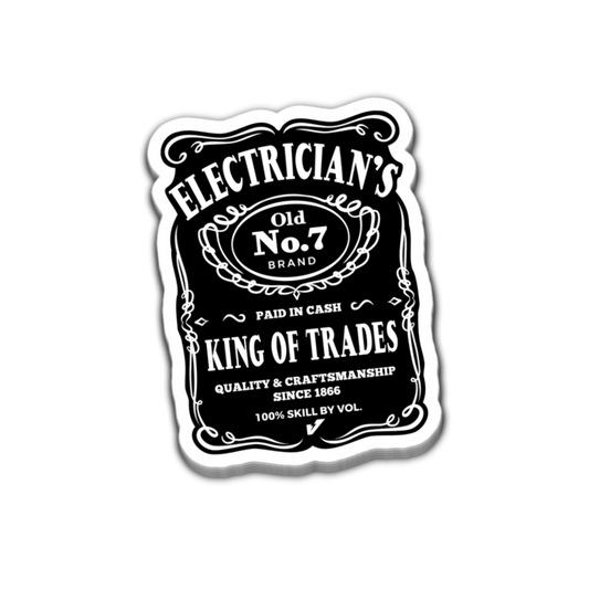 Electrician's Whiskey Label Sticker 4 Inch Decal