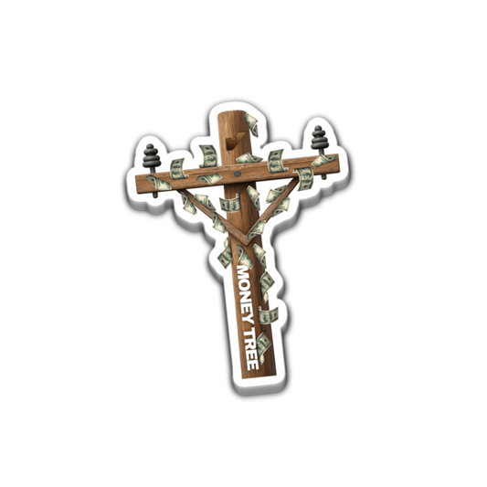 Money Tree Electric Pole Sticker 4 Inch Decal