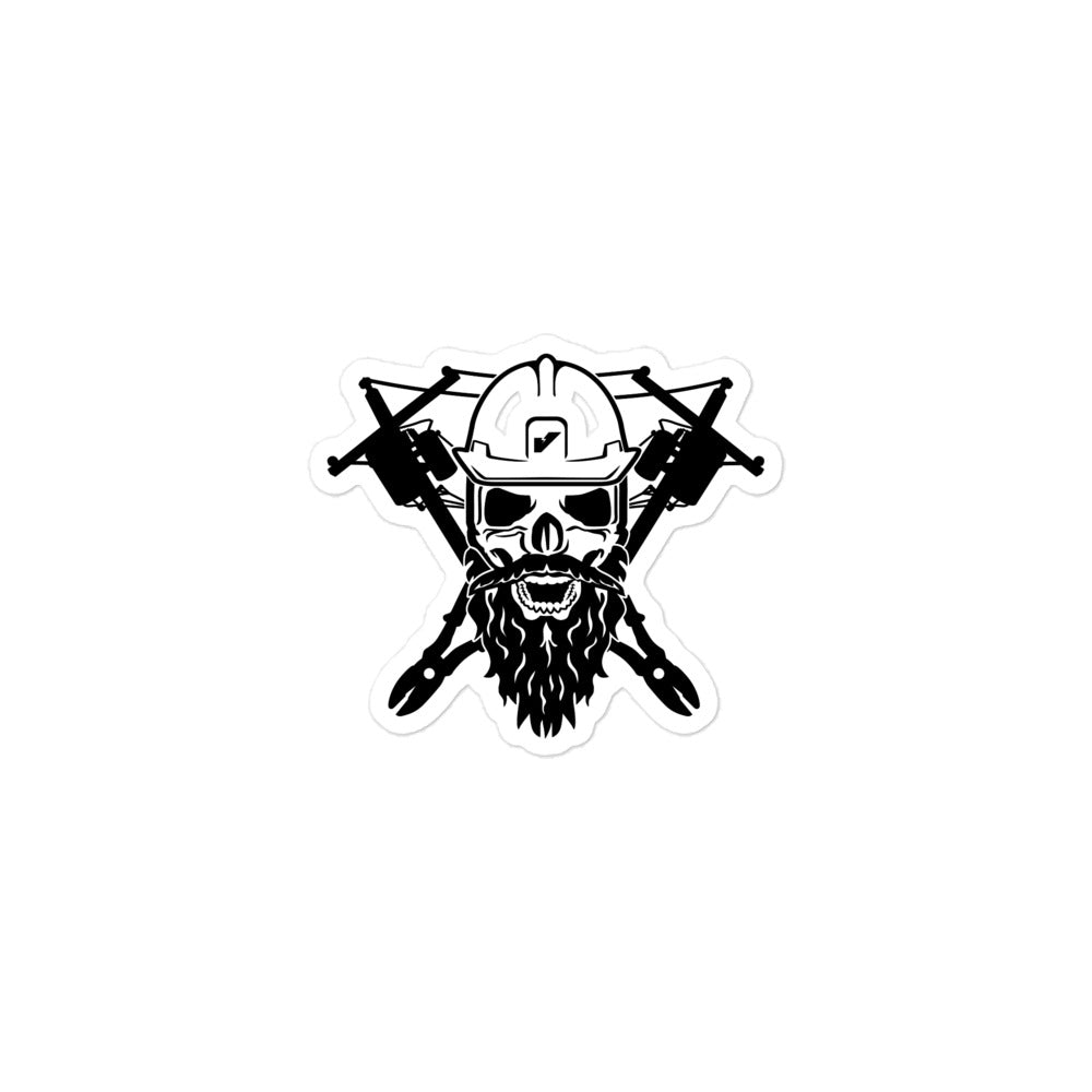 Black Beard Lineman Brotherhood Stickers