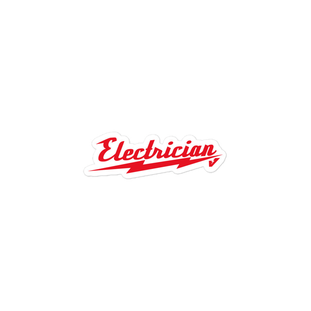 Electrician Red Font Spanish Stickers