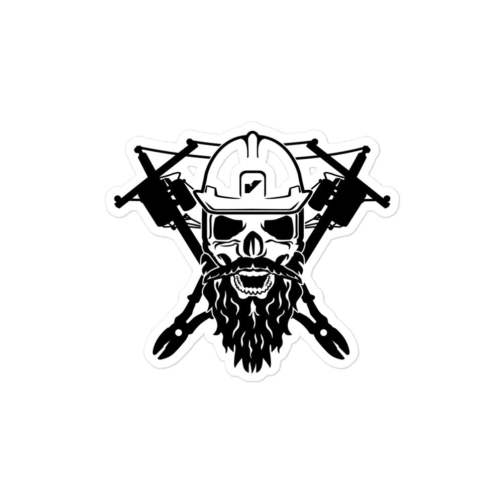 Black Beard Lineman Brotherhood Stickers