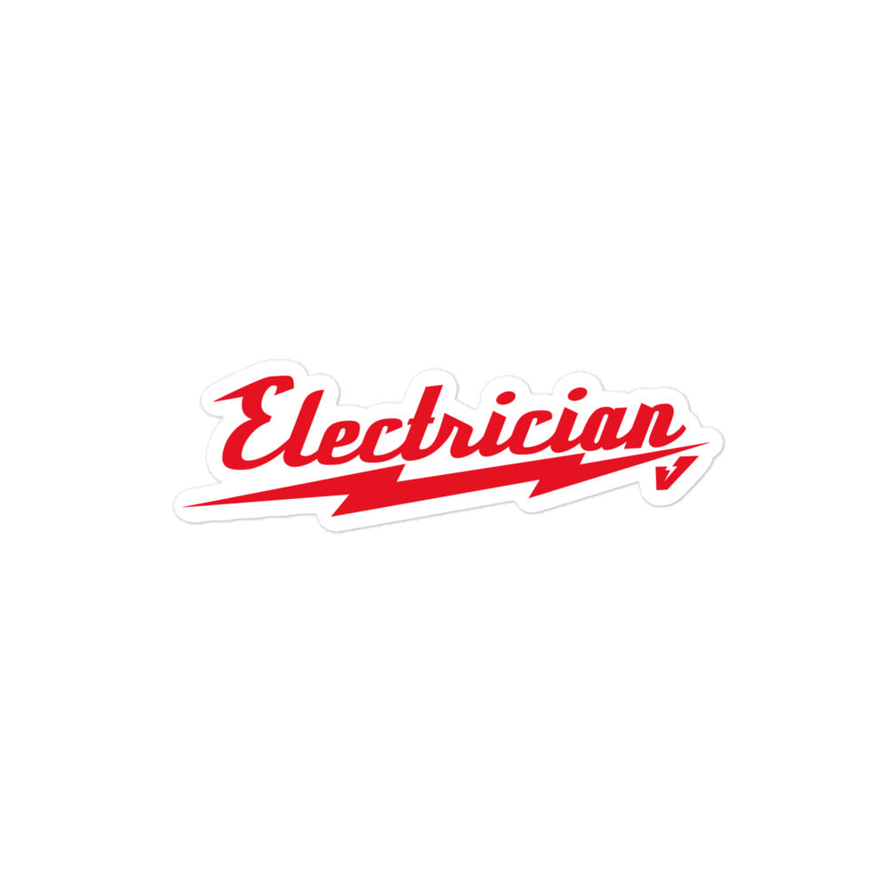 Electrician Red Font Spanish Stickers