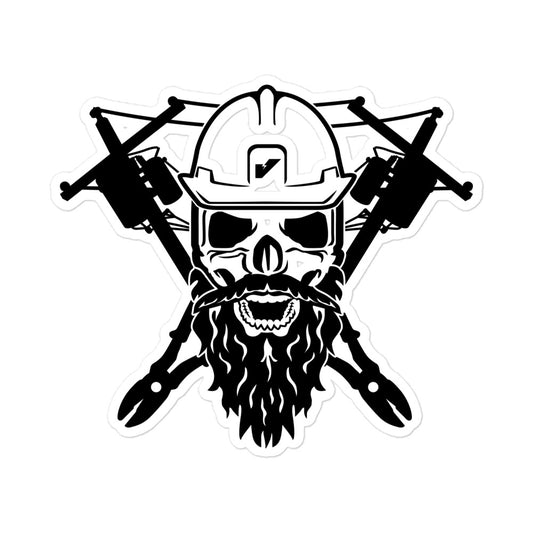 Black Beard Lineman Brotherhood Stickers