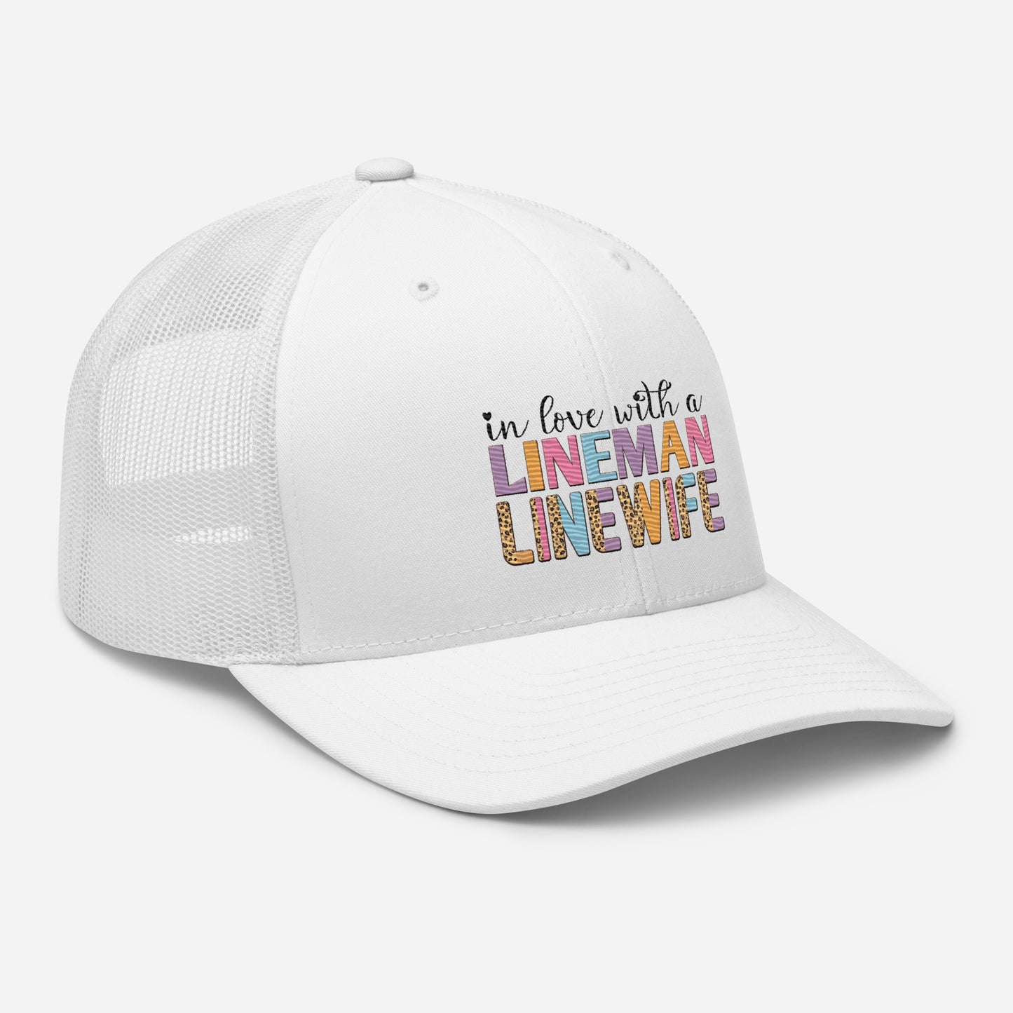 In Love with a Lineman Trucker Cap