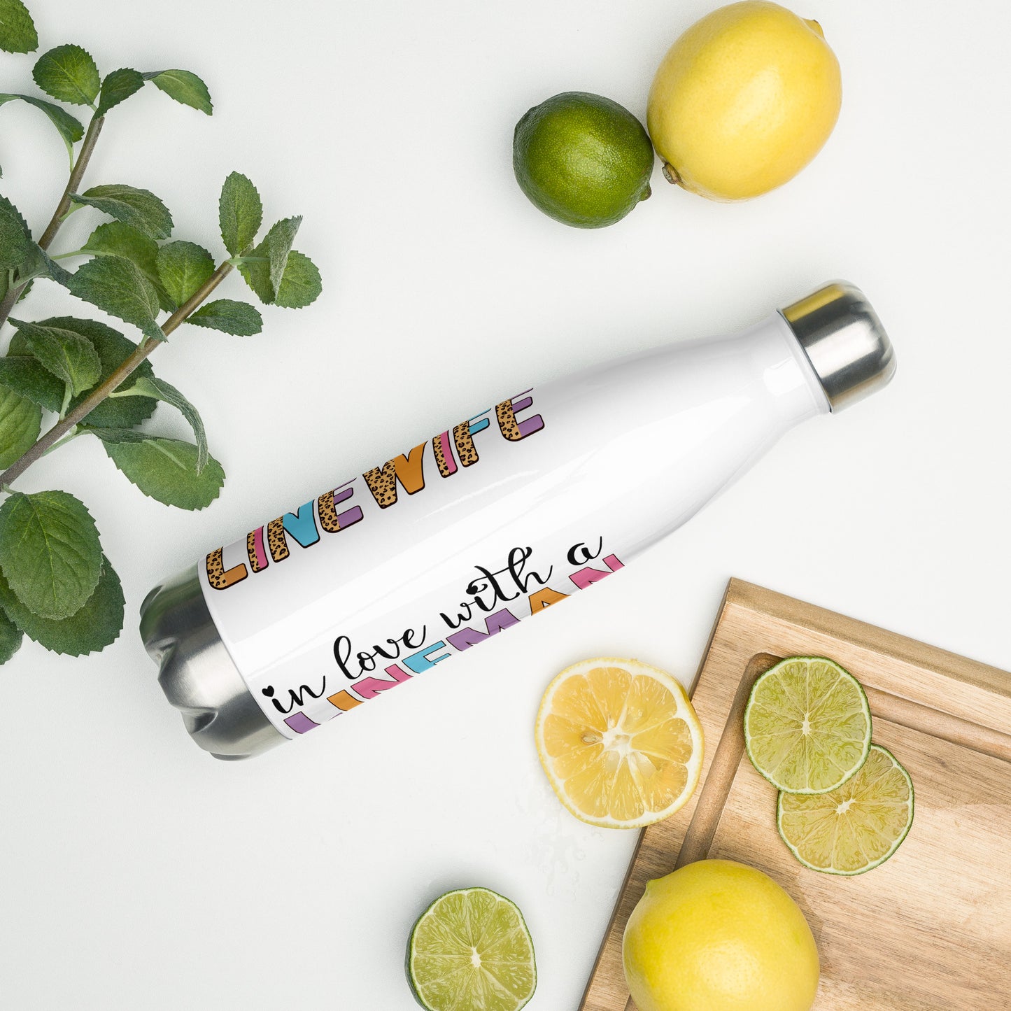 In love With a Lineman Stainless Steel Water Bottle