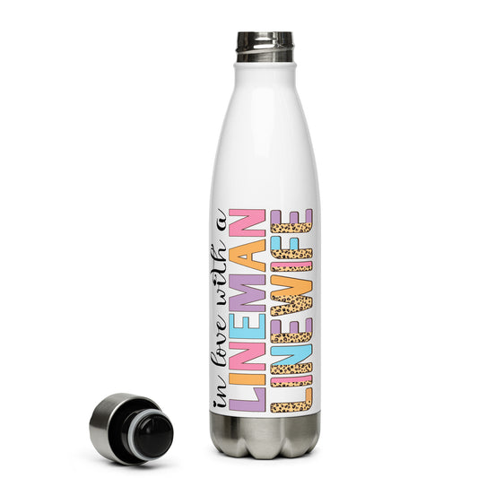 In love With a Lineman Stainless Steel Water Bottle