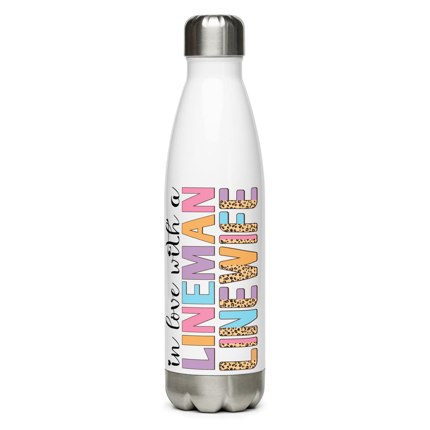 In love With a Lineman Stainless Steel Water Bottle