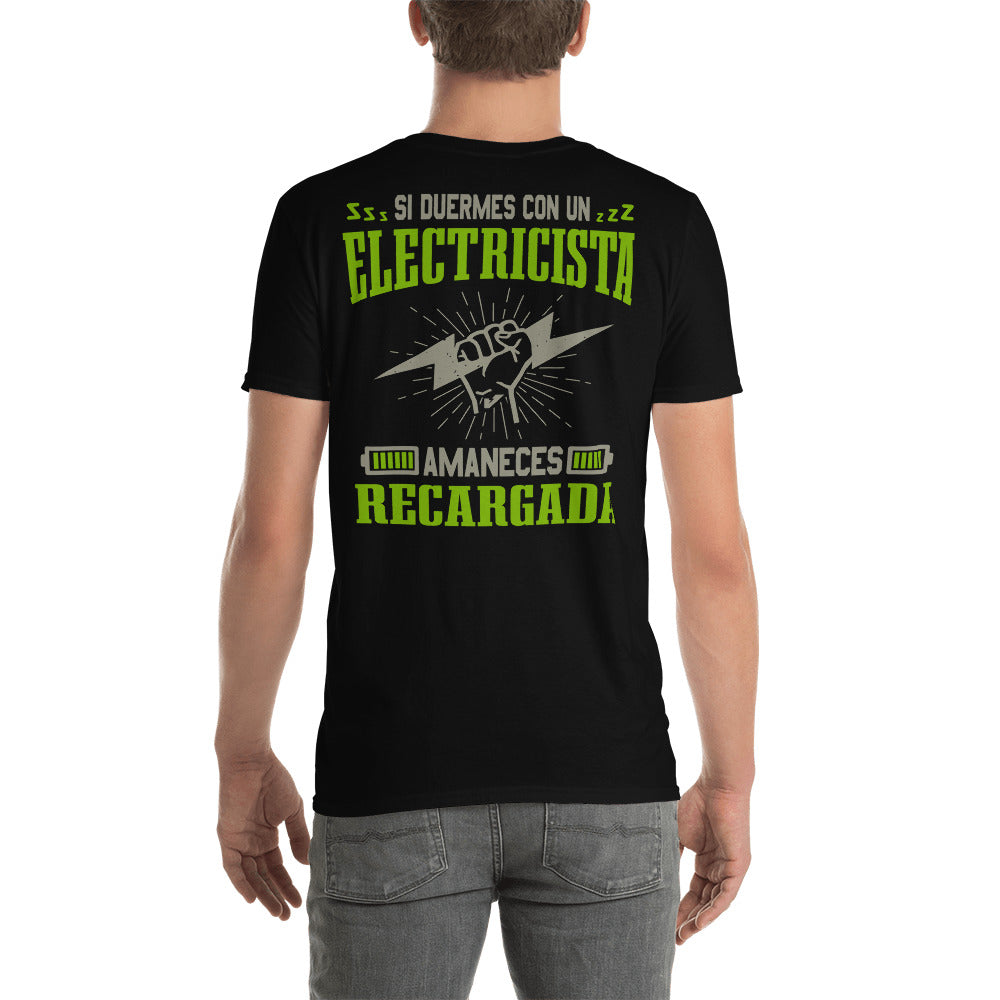 Sleep with an Electrician Wake up Fully Charged T-Shirt Spanish