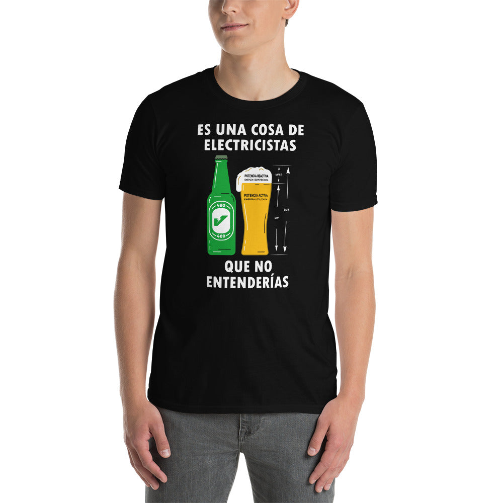 Power Factor Beer Electrician T-Shirt Spanish