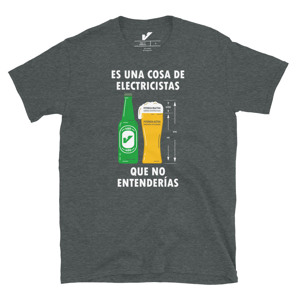 Power Factor Beer Electrician T-Shirt Spanish