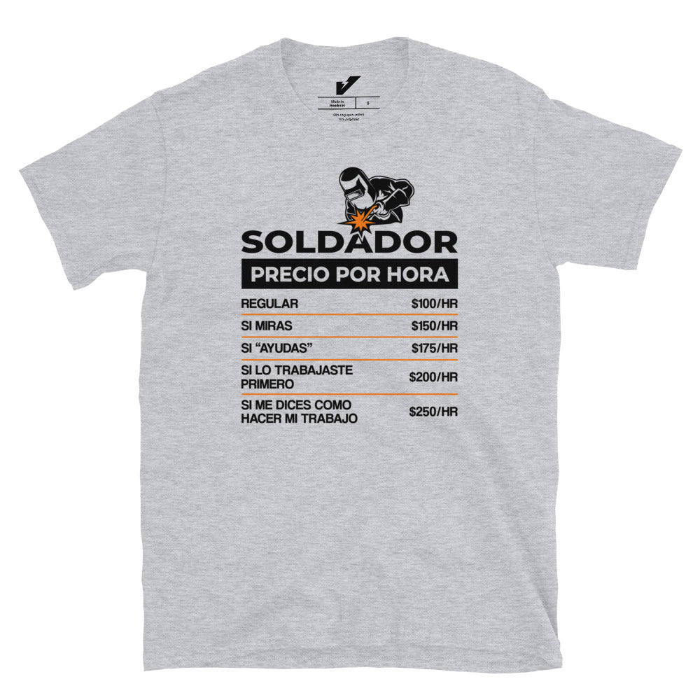 Welder Rate per Hour T-shirt Spanish