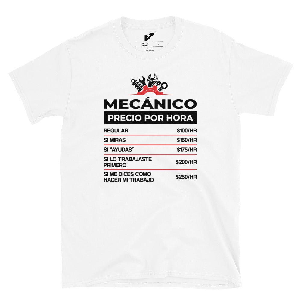 Mechanic Rate per Hour T-shirt Spanish