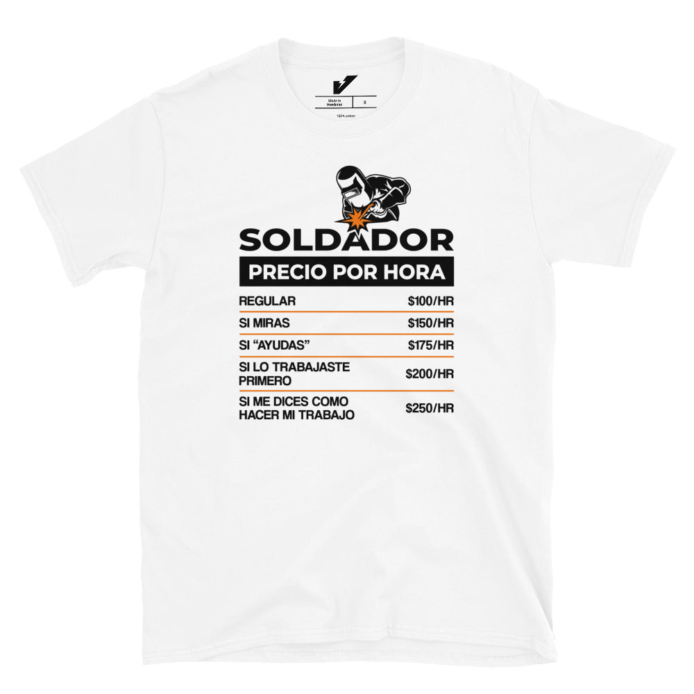 Welder Rate per Hour T-shirt Spanish