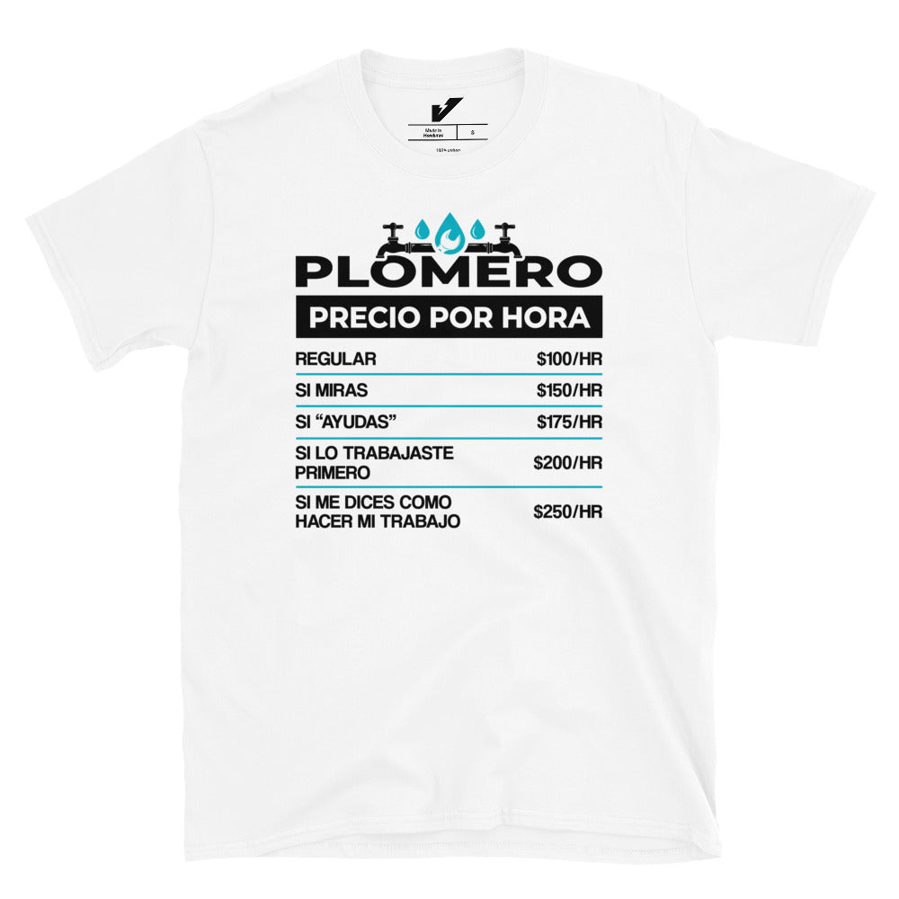 Plumber Rate per Hour T-shirt Spanish