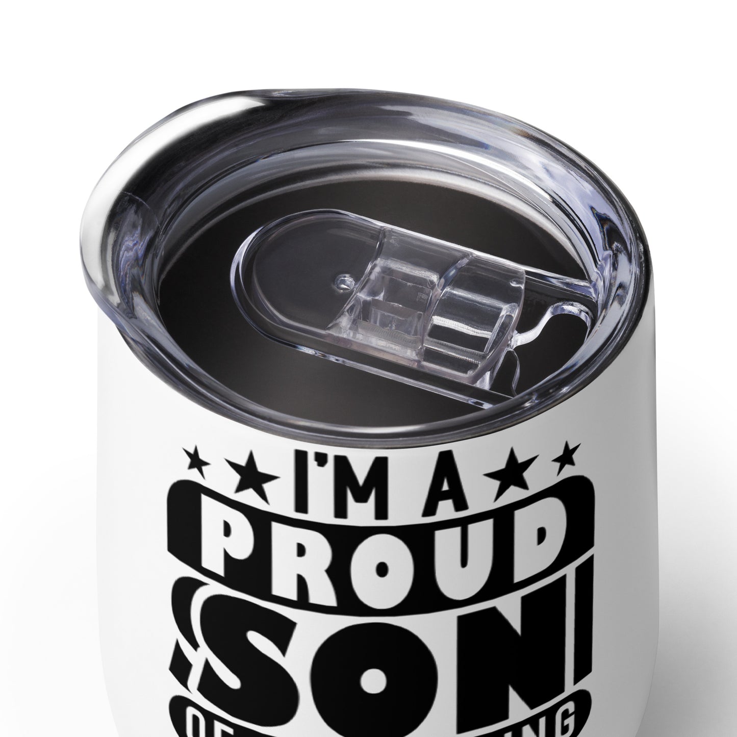 I'm a Proud Son Electrician Wine tumbler