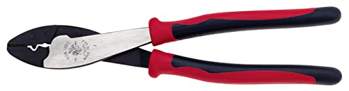 Klein Tools J1005 Herramienta de crimpado y corte, punta cónica para terminales y conectores sin soldadura de 10 a 22 AWG