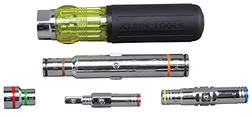 Klein Tools 32807MAG 7-in-1 Nut Driver, Magnetic Driver has SAE Hex Nut Sizes 1/4 to 9/16-Inch, Cushion Grip Handle for Added Torque