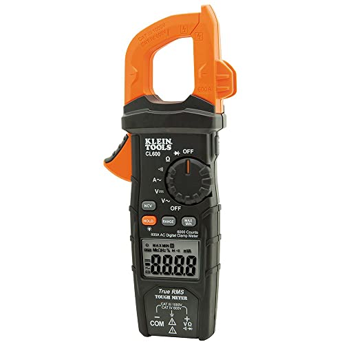 Klein Tools CL600 Electrical Tester, Digital Clamp Meter has Autorange TRMS, Measures AC Current, AC/DC Volts, Resistance, NCVT, More, 1000V