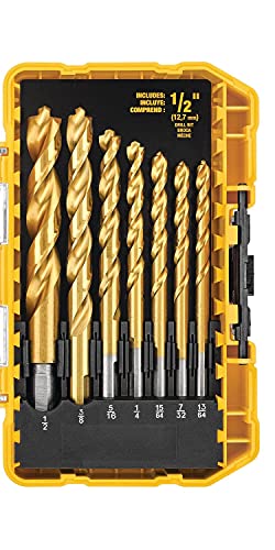 DEWALT Titanium Nitride Coated Drill Bit Set, Pilot Point, 21-Piece (DW1361)