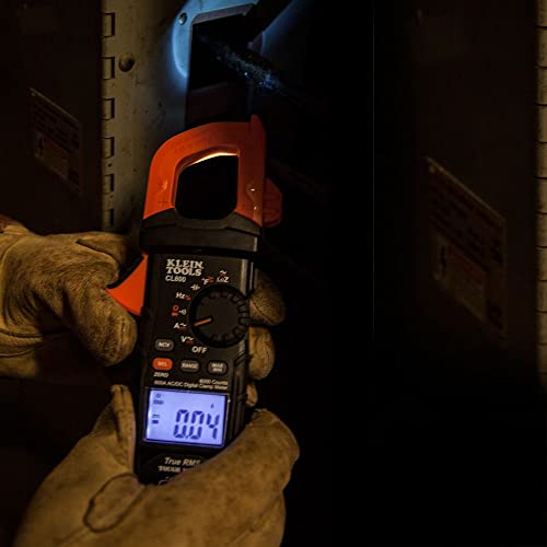 Klein Tools CL800 Digital Clamp Meter, Autoranging TRMS, AC/DC Volt/Current, LoZ, Continuity, Frequency, Capacitance, NCVT, Temp, More 1000V