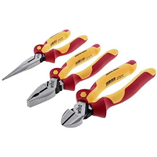 Wiha 32981 Insulated Industrial Pliers/Cutters Set, 3-Piece