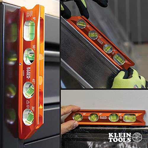 Klein Tools 935RB Level, 8-Inch Torpedo Level with Rare Earth Magnet and Tapered Nose, High-Viz