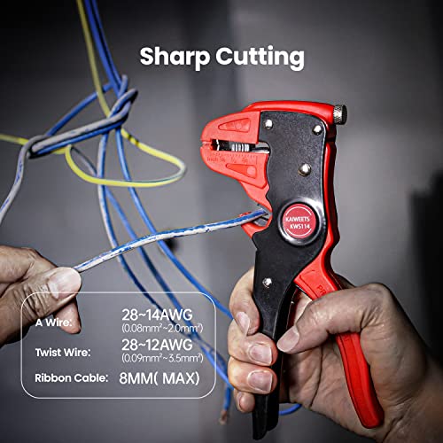 KAIWEETS Automatic Wire Stripper and Cutter, 2 in 1 Wire Stripper Tool, Adjustable 10-24 AWG Electrical Cable Wire Stripping Tool for Electronic and Automotive Repair