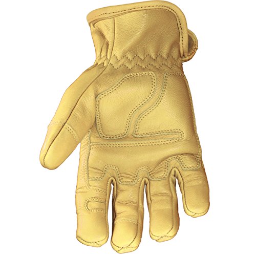 Youngstown Glove Double Layered Leather Ground Safety Gloves For Men - Arc Rated, Puncture Resistant - Tan, Medium