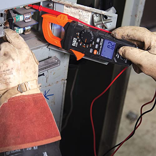 Klein Tools CL800 Digital Clamp Meter, Autoranging TRMS, AC/DC Volt/Current, LoZ, Continuity, Frequency, Capacitance, NCVT, Temp, More 1000V