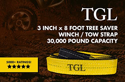 TGL 3 pulgadas, protector de árboles de 8 pies, correa de cabrestante, correa de remolque Capacidad de 30,000 libras